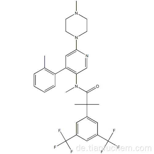 2- [3,5-Bis (trifluormethyl) phenyl] -N, 2-dimethyl-N- [4- (2-methylphenyl) -6- (4-methylpiperazin-1-yl) pyridin-3-yl] propanamid CAS 290297-26-6